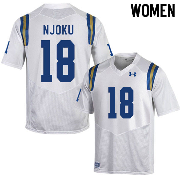 Women #18 Charles Njoku UCLA Bruins College Football Jerseys Sale-White